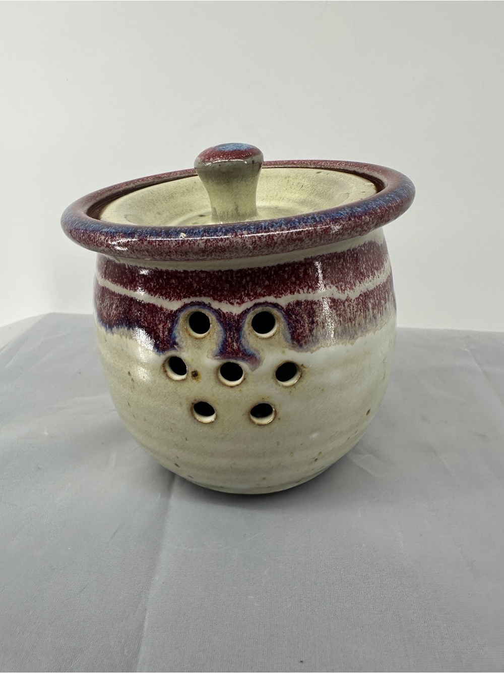 Handmade Studio Pottery Garlic Holder In Old Republic Glaze